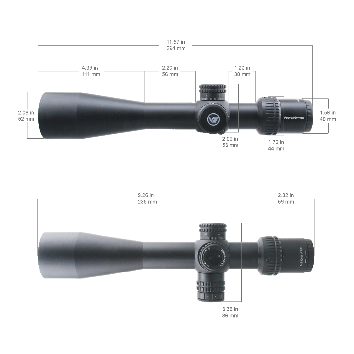 Vector Optics Veyron 6-24x44 IR First Focal Plane beleuchtetes Zielfernrohr
