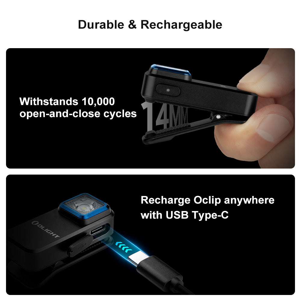 Olight Oclip | wiederaufladbare EDC-Cliplampe | 300 lm - Schwarz