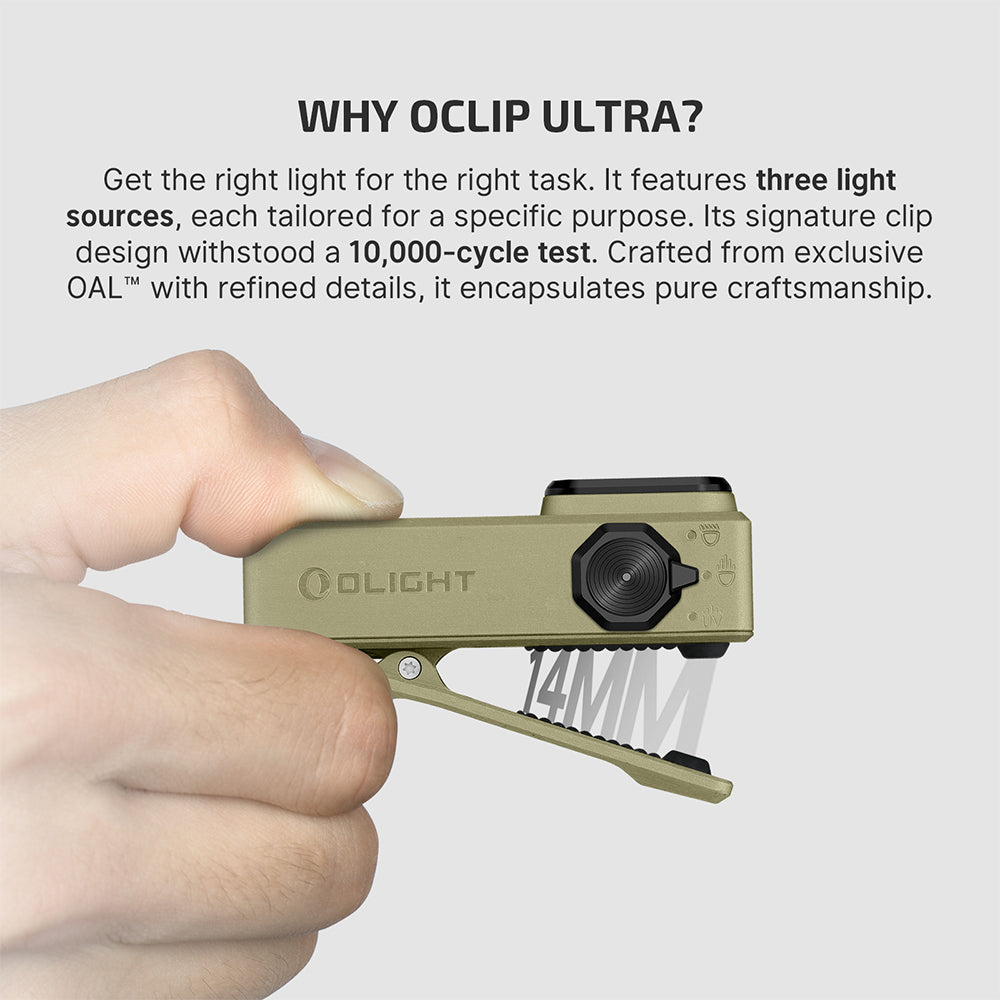 Olight Oclip Ultra | 3-in-1 Clip-on EDC-Lampe | 530 lm - Olive Green
