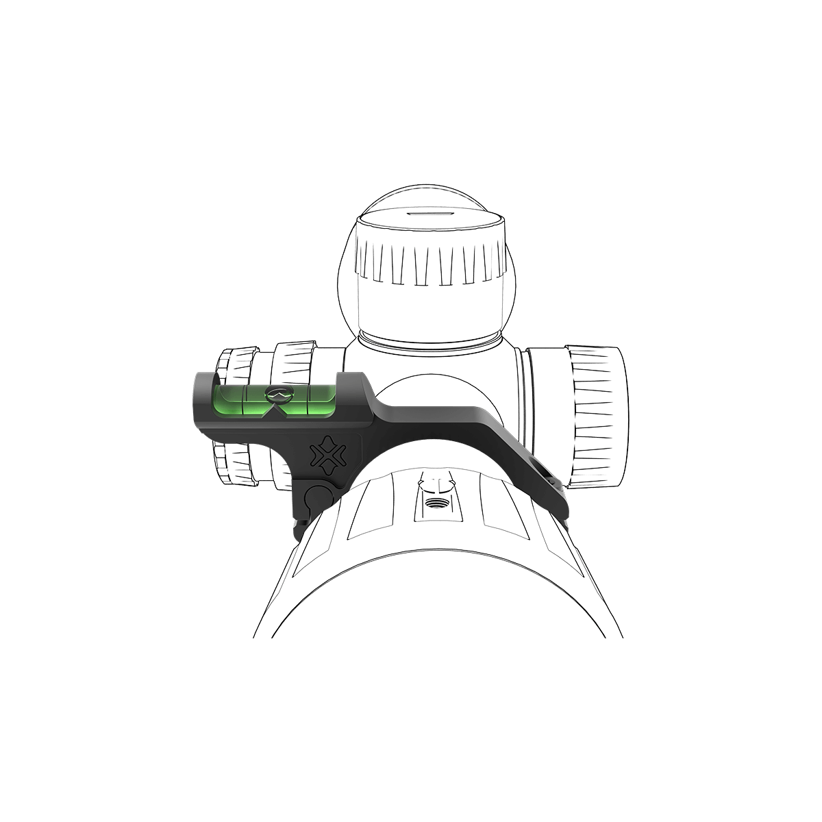 1 inch [25.4 mm] offest Wasserwaage für rifle scope