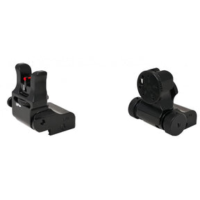 Klappbare verstellbare Visierung für Picatinny-Basis [AR-15 M4 & other] | mit Faseroptik