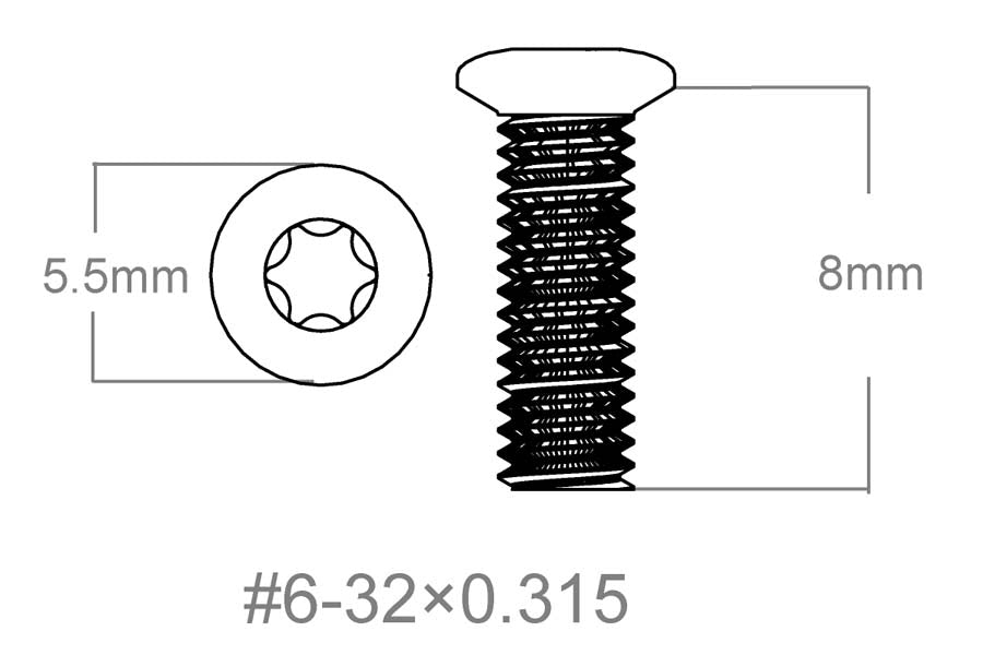 Satz Schrauben 3 Stk | 6-32x0,315" [T10] 