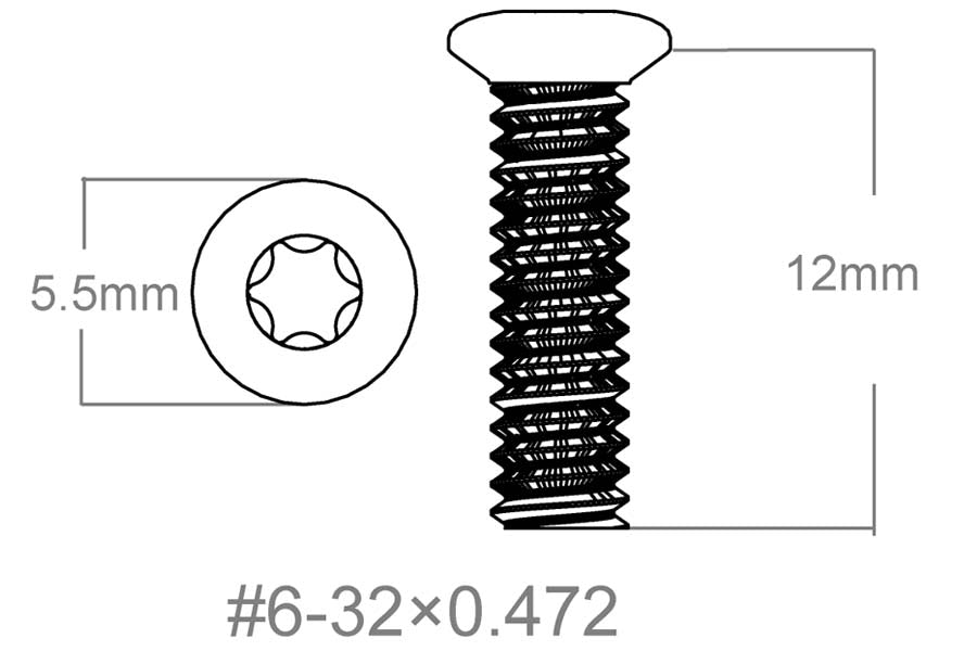 Satz von Schrauben 3 Stück | 6-32x0.472" [T10] 