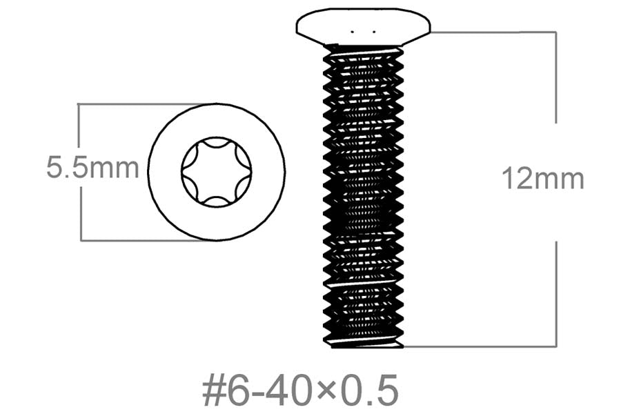 Satz von Schrauben 3 Stück | 6-40x0.5" [T10] 
