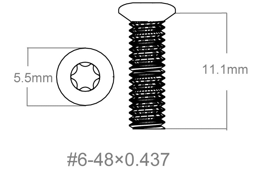 Satz von Schrauben 3 Stück | 6-48x0.437" [T10] 
