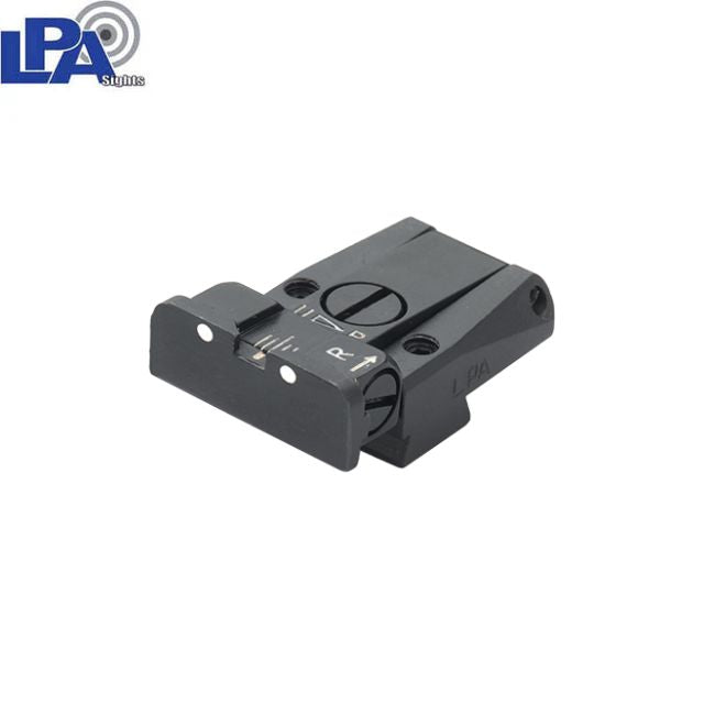 Tanfoglio Limited, EAA Witness, IWI Jericho, Springfield P9 fully adjustable rear sight [old dovetail 9.5 mm] | with white dots
