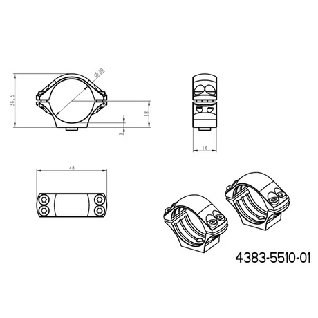 30mm Montageringe für Zielfernrohre | lange Picatinny QD Taktische Basis 