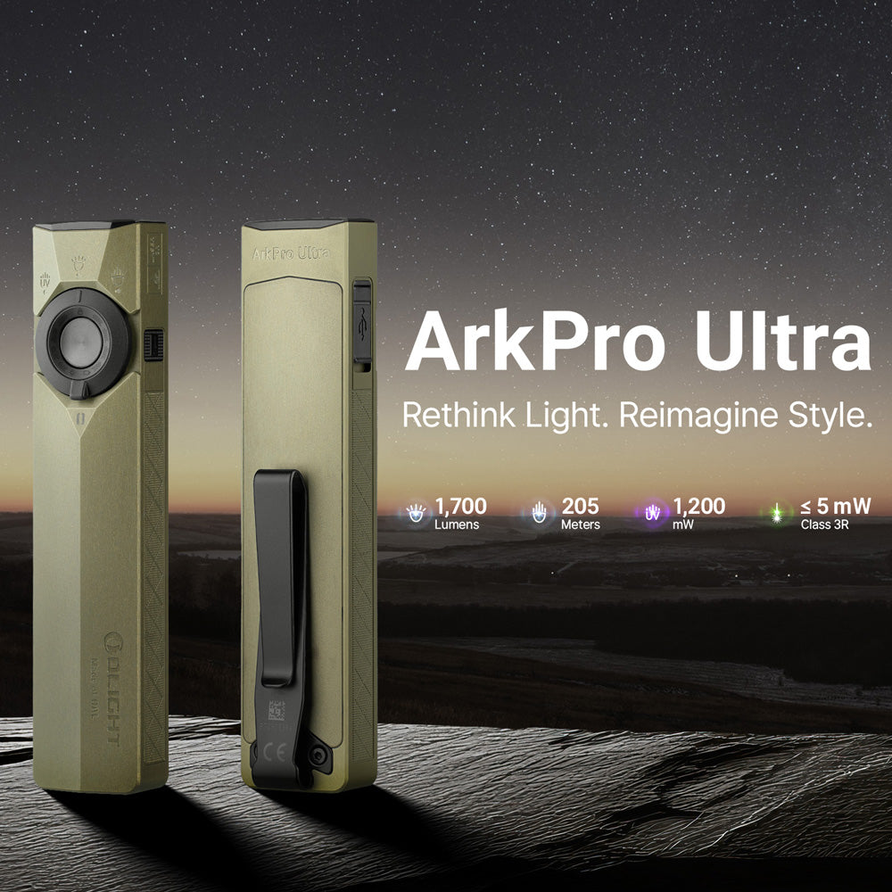 Olight ArkPro Ultra | flache 4-in-1 EDC Taschenlampe | 1.700 lm - Olive Green