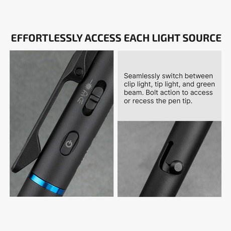 Olight O’Pen 3 | multifunktionale Stiftlampe | 120 lm + grüner Laser - Schwarz